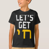 T-shirt Hanukkah Jew Hebrew Word Lets Get Chai (Devant)