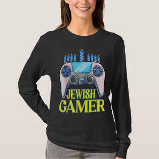 T-shirt Hanukkah Jewish Gamer Video Game Christmas Xmas Bo
