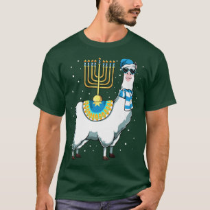 T-shirt Hanukkah Llama Chanukah Menorah Cute Happy Adorabl