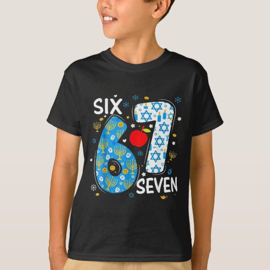 T-shirt Hanukkah Menorah Dreidel 67 Festive Chanukah Six S (Devant)