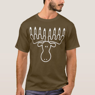 T-shirt Hanukkah Moose Menorah Funny Jewish 