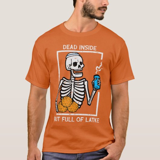 T-shirt Hanukkah Skeleton Dead Inside Full Latke Chanukah  (Devant)