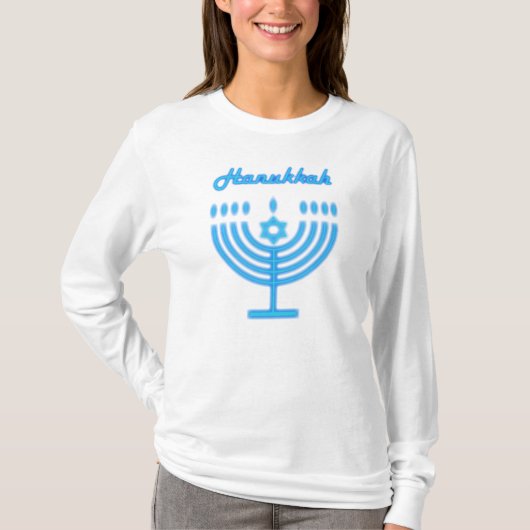 T-shirt Hanukkiah Happy Hanoukka Juive Fête Menorah (Devant)