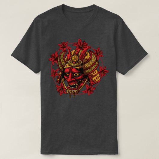 T-shirt Hanya Samurai Oni Mask, Demon Art Face Harajuku Ae (Design devant)