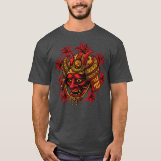 T-shirt Hanya Samurai Oni Mask, Demon Art Face Harajuku Ae