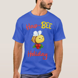 T-shirt Hap Bee Holiday mignonne Bee portant Noël Berry