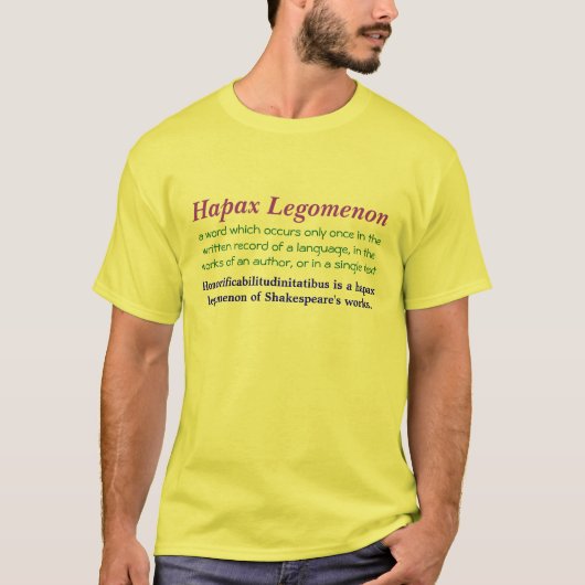 T-shirt Hapax Legomenon (Devant)