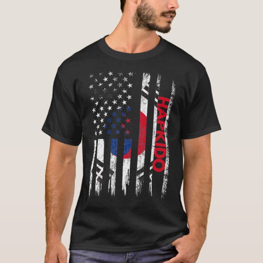 T-shirt Hapkido Karate Martial Arts Training Drapeau corée (Devant)