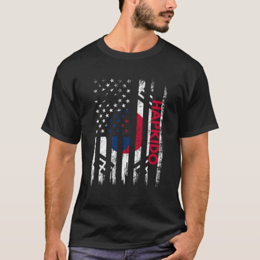 T-shirt Hapkido Karate Martial Arts Training Drapeau corée (Devant)