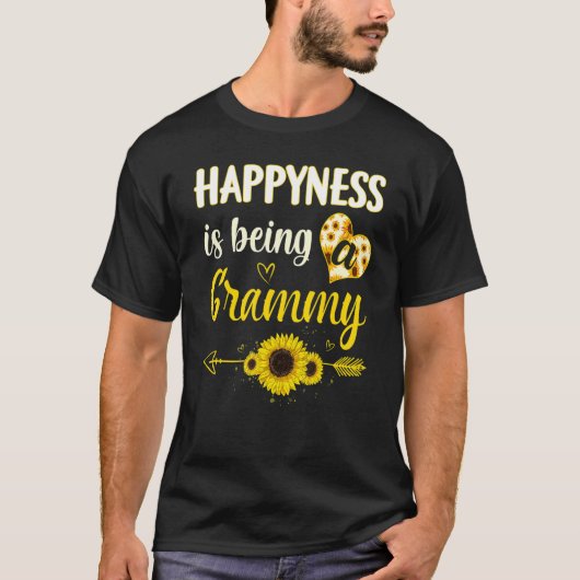 T-shirt Happiness Is Being A Grammy Sunflower Grandma Moth (Devant)