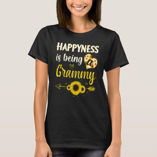 T-shirt Happiness Is Being A Grammy Sunflower Grandma Moth (Devant)