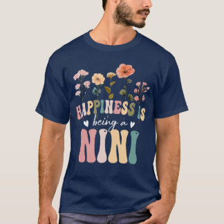 T-shirt Happiness is Being a Nini Floral Design Nini Mothe