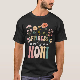 T-shirt Happiness is Being a Noni Floral Design Noni Mothe