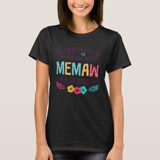 T-shirt Happiness Is Being Memaw Fall Vibes Flower (Devant)