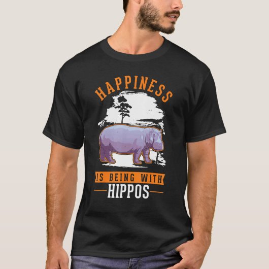 T-shirt Happiness is being with Hippos (Devant)