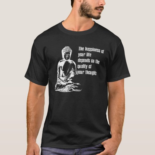 T-shirt Happiness Life  Buddha Meditate Quote (Devant)