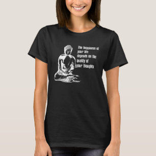 T-shirt Happiness Life Buddha Méditer Citation