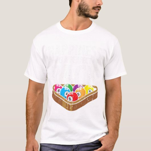 T-shirt Happiness Parfait Rack Funny Pool Player Billard (Devant)