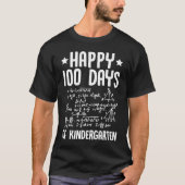 T-shirt Happy 100 Days Of Kindergarten Math Teacher Equati (Devant)