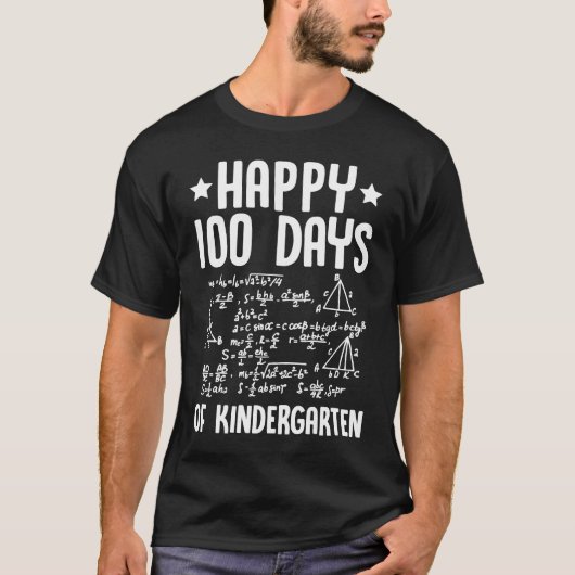 T-shirt Happy 100 Days Of Kindergarten Math Teacher Equati (Devant)
