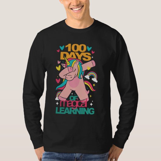 T-shirt happy 100 days of magical learning  unicorn teache (Devant)