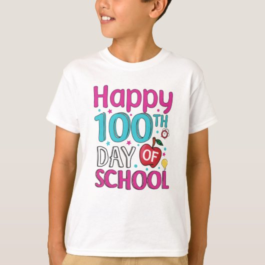 T-shirt Happy 100 Days Of School (Devant)