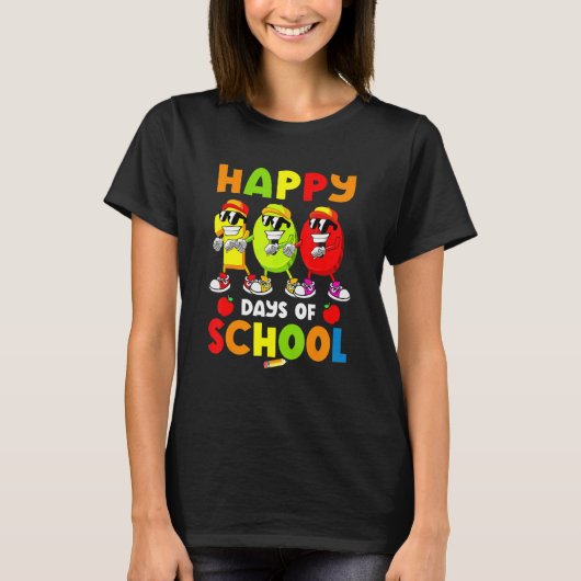 T-shirt Happy 100 Days Of School Flossing Dance 100 Days S (Devant)