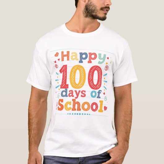 T-shirt Happy 100 Days of School Gift for Teachers (Devant)