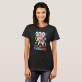 T-shirt Happy 100 Days Of School Girls Dabbing Unicorn (Devant entier)