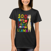T-shirt Happy 100 Days Of School No Probllama Llama 100th  (Devant)