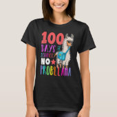 T-shirt Happy 100 Days Of School No Probllama Llama 100th  (Devant)