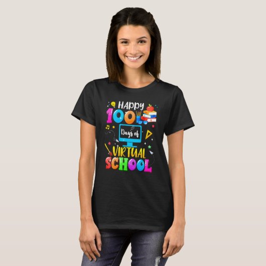 T-shirt Happy 100 Days Of Virtual School Smarter Student A (Devant entier)