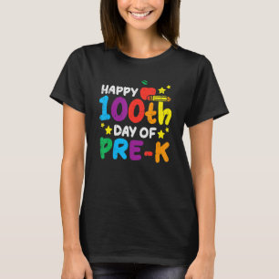 T-shirt Happy 100e Jour de Pré K Apple 100 Days School Tea