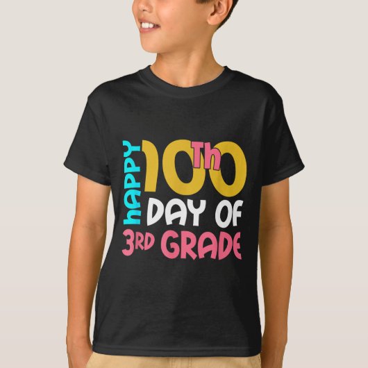 T-shirt Happy 100th Day Of 3rd Grade 100 Days Of School Fo (Devant)