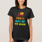 T-shirt Happy 100th Day of 4th Grade Teacher Student Retro (Devant)