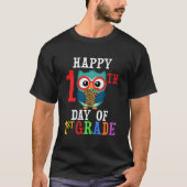 T-shirt Happy 100Th Day Of First Grade Owl Teacher And Stu (Devant)