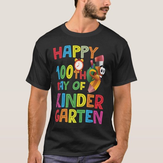 T-shirt Happy 100th Day Of Kindergarten  Pencil 2023 (Devant)
