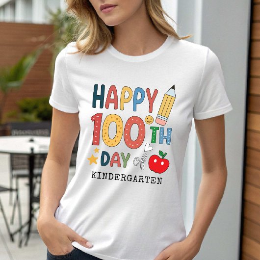 T-shirt Happy 100th Day of Kindergarten School Teacher