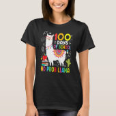T-shirt Happy 100th Day Of School 100 Days No Probllama Ll (Devant)