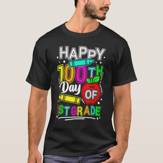 T-shirt Happy 100th Day Of School 100 Days Smarter Cute 1s (Devant)
