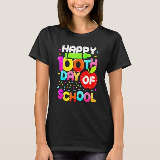 T-shirt Happy 100th Day Of School 100 Days Smarter Cute Te (Devant)