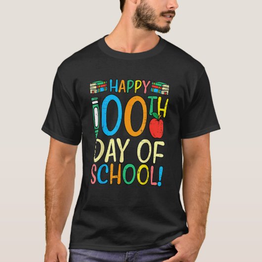 T-shirt Happy 100th Day Of School 100 Days Smarter Teacher (Devant)