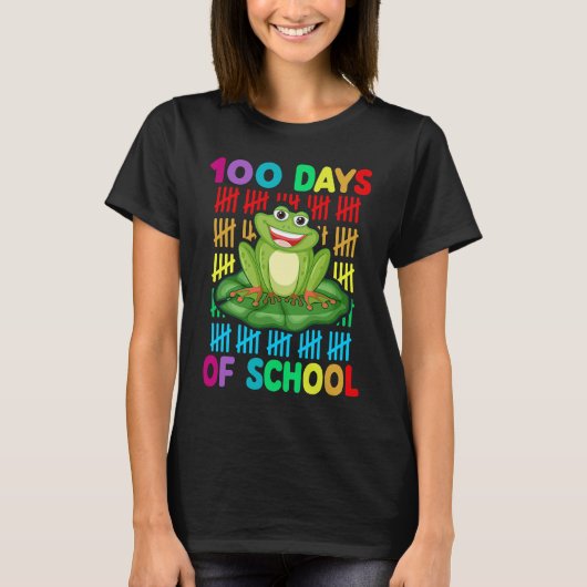 T-shirt Happy 100th Day Of School Frog Teacher Student Ki (Devant)