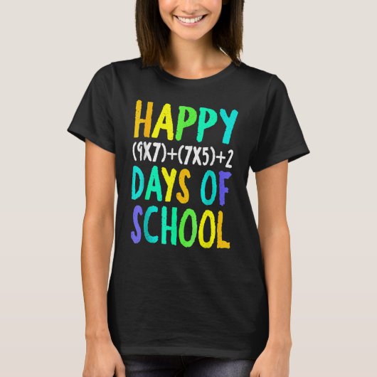 T-shirt Happy 100th Day Of School Funny Math Formula Teach (Devant)