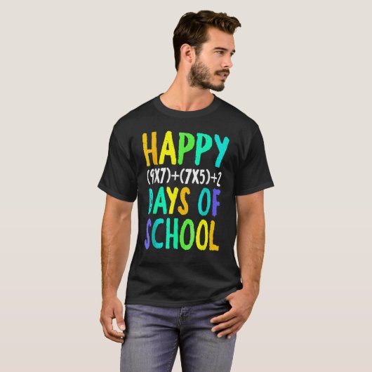 T-shirt Happy 100th Day Of School Funny Math Formula Teach (Devant entier)