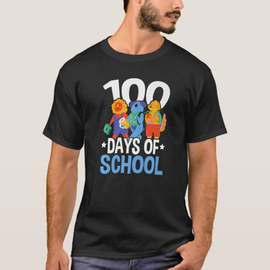 T-shirt Happy 100th Day Of School Teacher Student Educator (Devant)