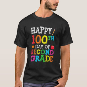 T-shirt Happy 100th Day Of Second Grade Colourful Back To