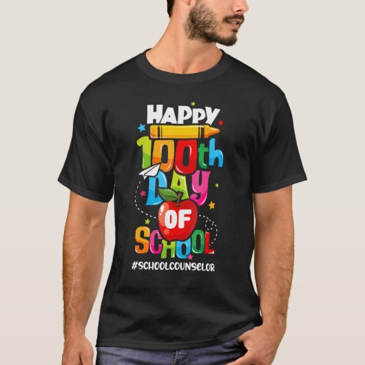 T-shirt Happy 100th Days Of School School Counselor (Devant)