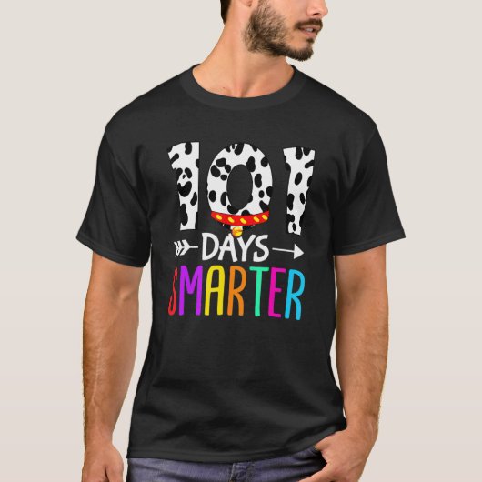 T-shirt Happy 101 Days School Cute Dog 100 Days Smarter St (Devant)
