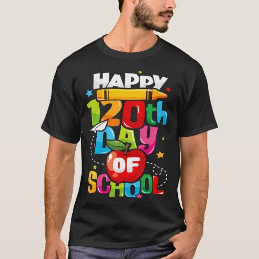 T-shirt Happy 120th Day of School 120 Days of School Teach (Devant)